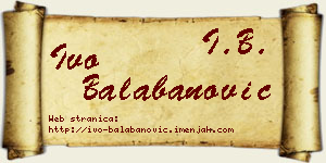 Ivo Balabanović vizit kartica